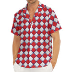 Fourth of July American Plaid Print Men's Deep V-Neck Shirt