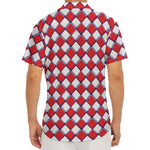 Fourth of July American Plaid Print Men's Deep V-Neck Shirt