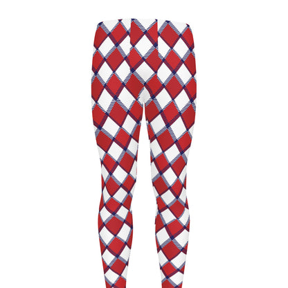 Fourth of July American Plaid Print Men's leggings