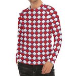 Fourth of July American Plaid Print Men's Long Sleeve Rash Guard