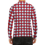 Fourth of July American Plaid Print Men's Long Sleeve Rash Guard