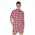 Fourth of July American Plaid Print Men's Rompers