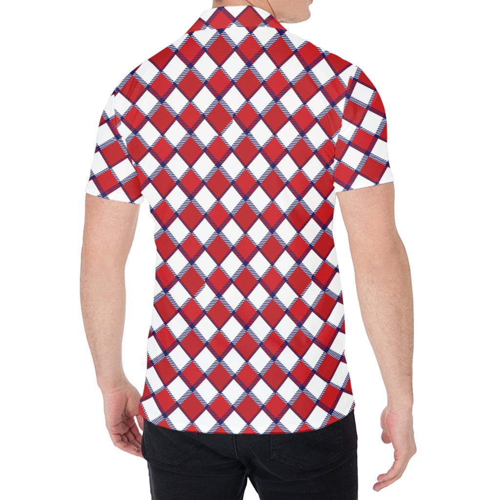 Fourth of July American Plaid Print Men's Shirt