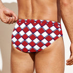 Fourth of July American Plaid Print Men's Swim Briefs