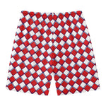 Fourth of July American Plaid Print Men's Swim Trunks