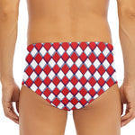 Fourth of July American Plaid Print Men's Triangle Swim Briefs