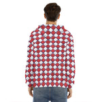 Fourth of July American Plaid Print Men's Velvet Pullover Hoodie