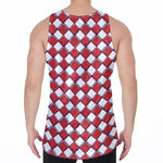 Fourth of July American Plaid Print Men's Velvet Tank Top