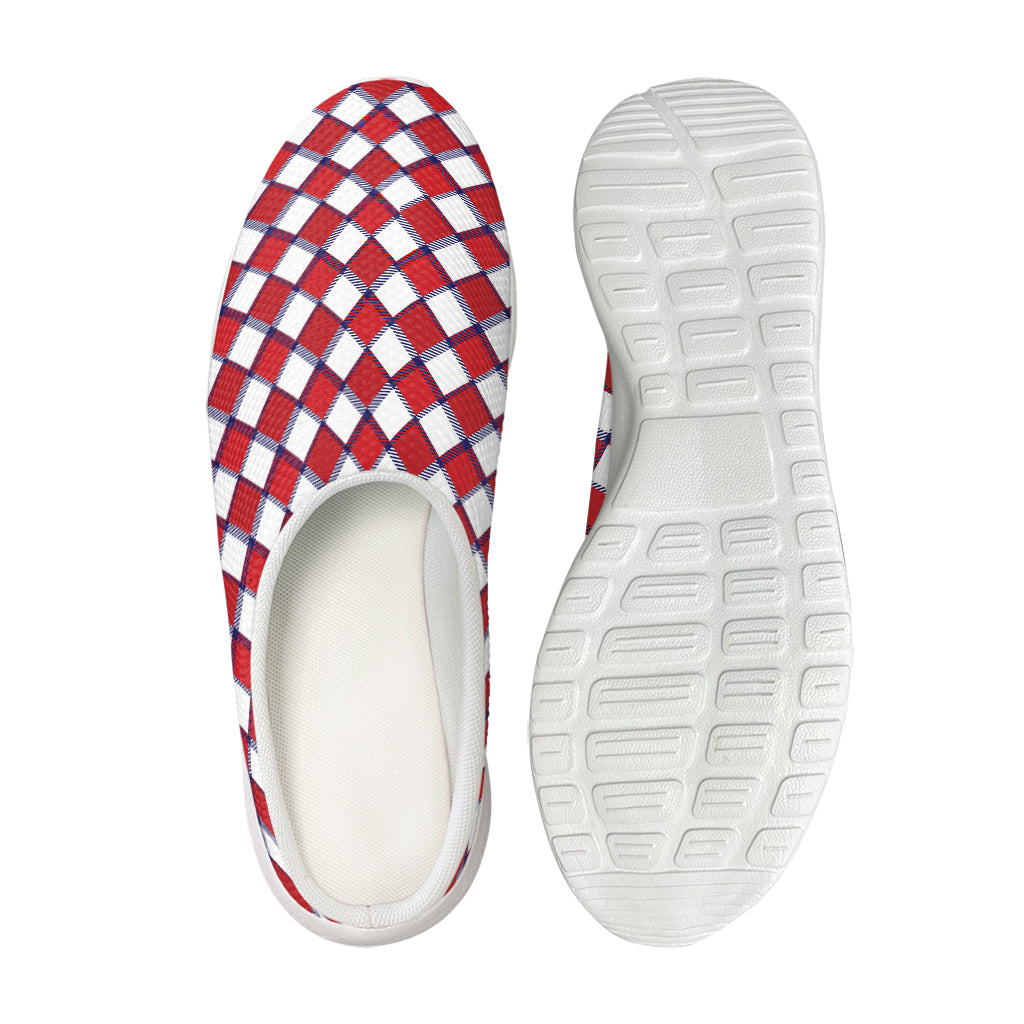 Fourth of July American Plaid Print Mesh Casual Shoes