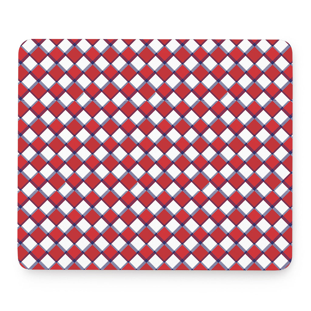 Fourth of July American Plaid Print Mouse Pad