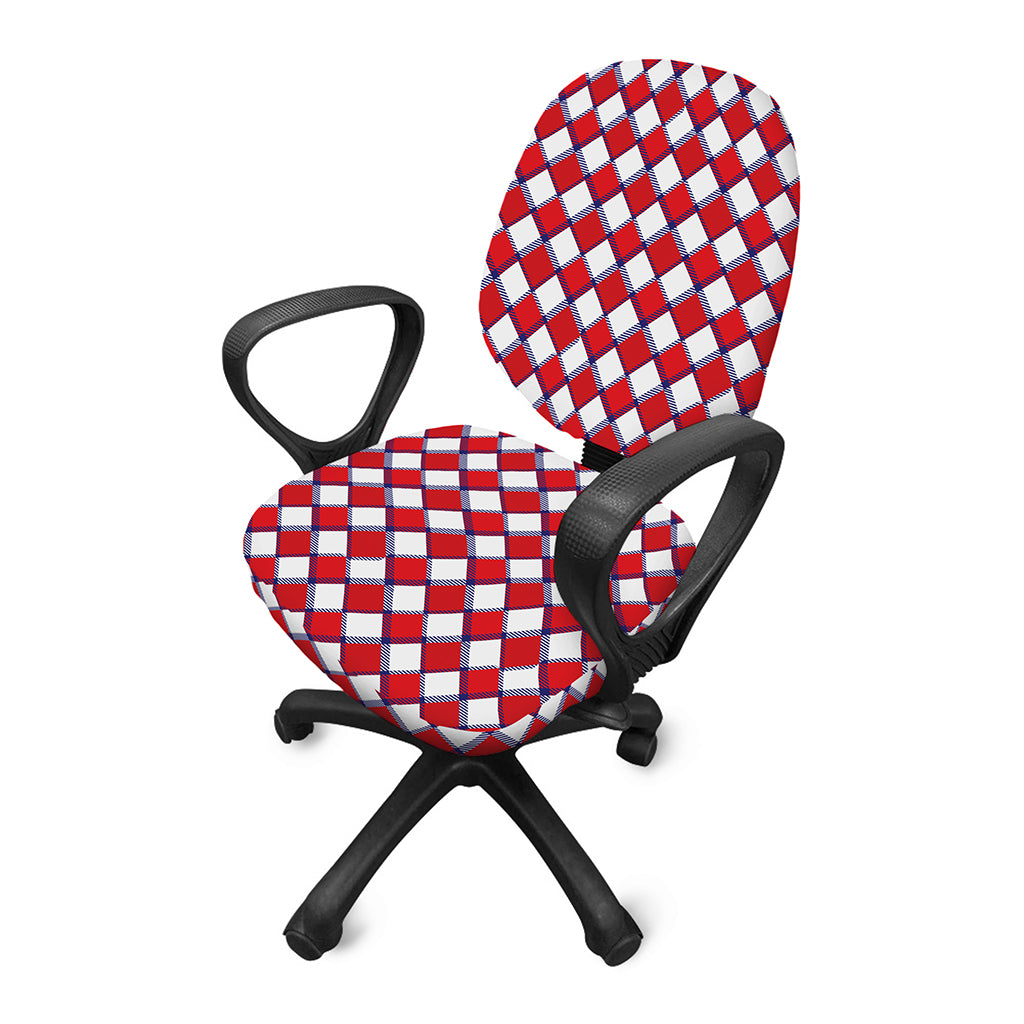 Fourth of July American Plaid Print Office Chair Cover