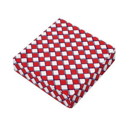 Fourth of July American Plaid Print Outdoor Seat Cushion Cover