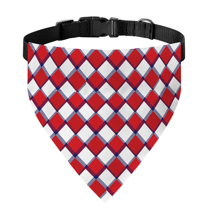 Fourth of July American Plaid Print Over The Collar Dog Bandana