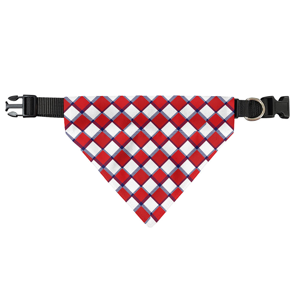 Fourth of July American Plaid Print Over The Collar Dog Bandana
