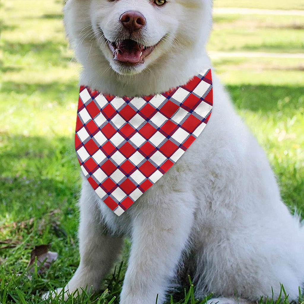 Fourth of July American Plaid Print Over The Collar Dog Bandana