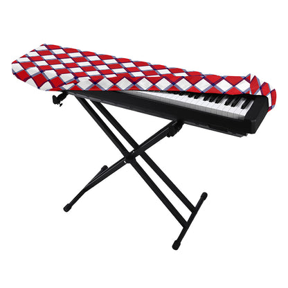 Fourth of July American Plaid Print Piano Keyboard Cover