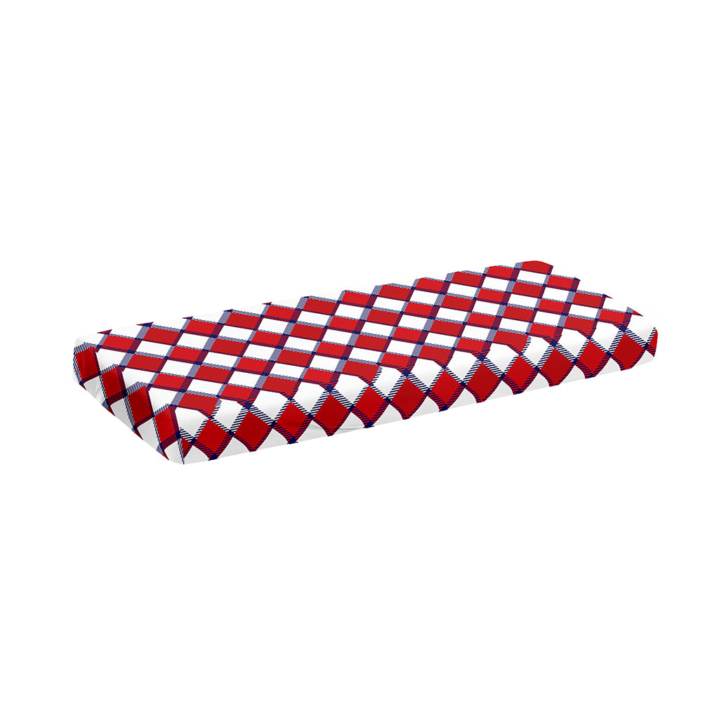 Fourth of July American Plaid Print Piano Keyboard Cover