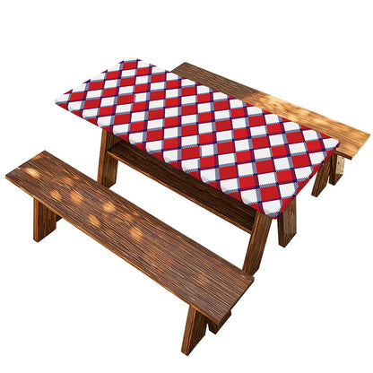 Fourth of July American Plaid Print Picnic Table Cover