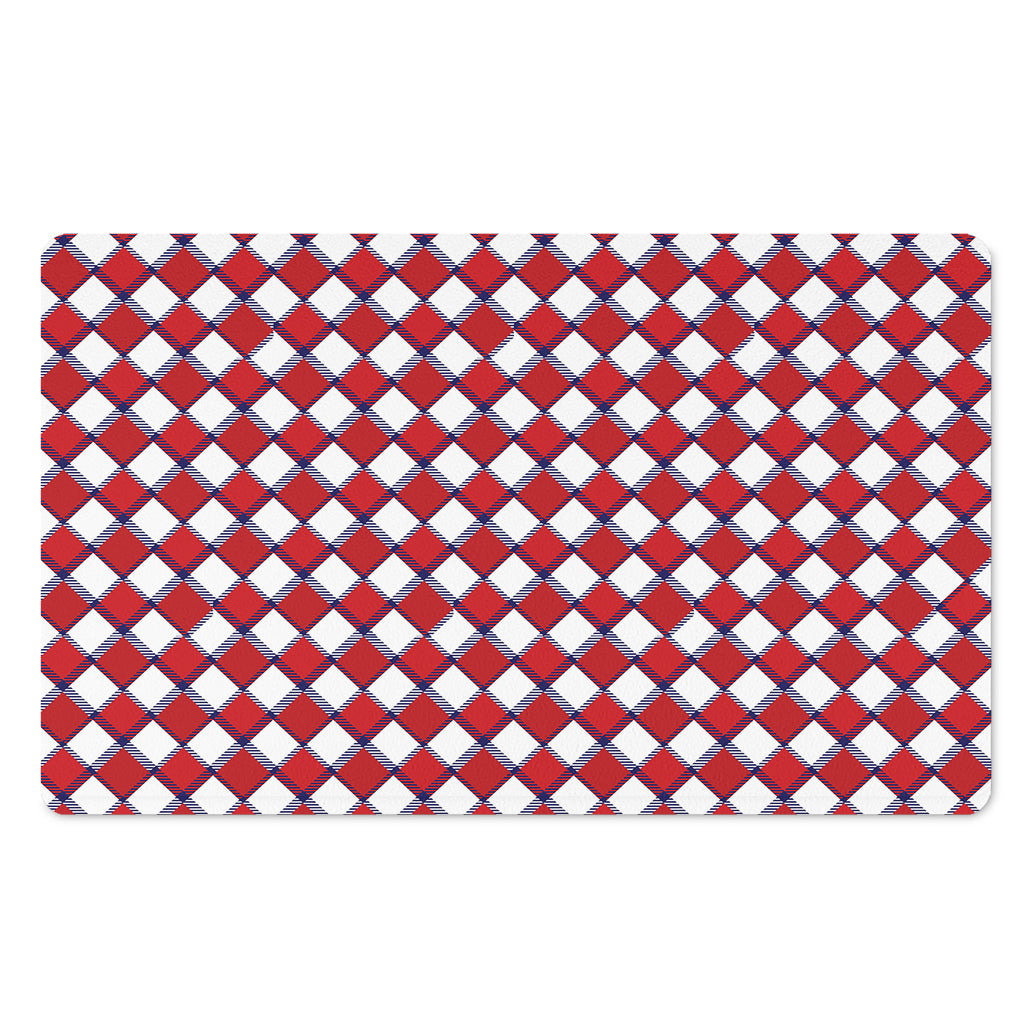 Fourth of July American Plaid Print Polyester Doormat