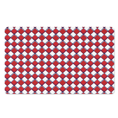 Fourth of July American Plaid Print Polyester Doormat