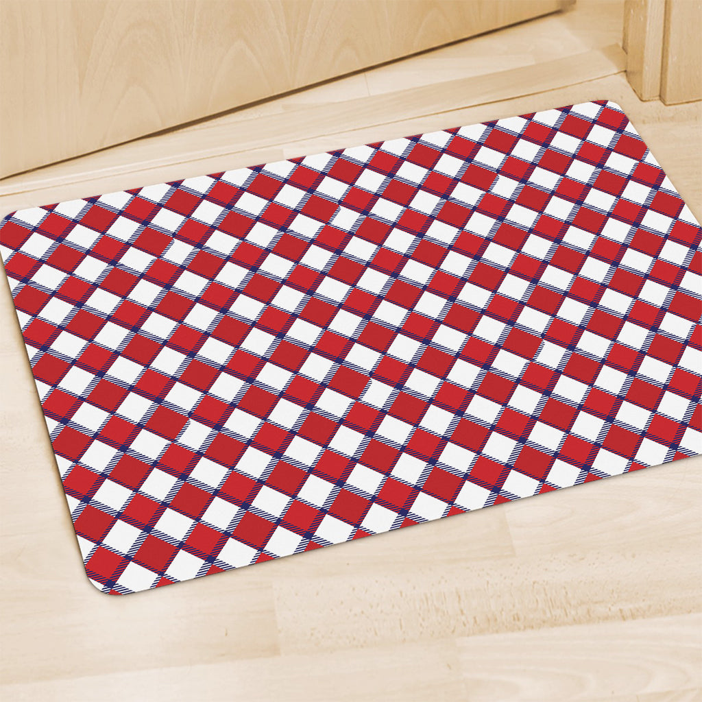Fourth of July American Plaid Print Polyester Doormat