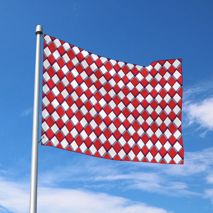 Fourth of July American Plaid Print Polyester Flag