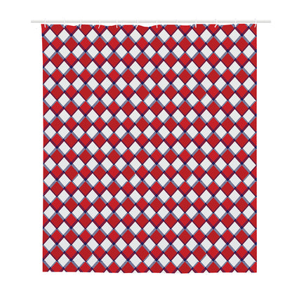 Fourth of July American Plaid Print Polyester Shower Curtain
