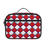 Fourth of July American Plaid Print Portable Lunch Bag