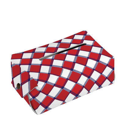 Fourth of July American Plaid Print Rectangle Tissue Box Cover