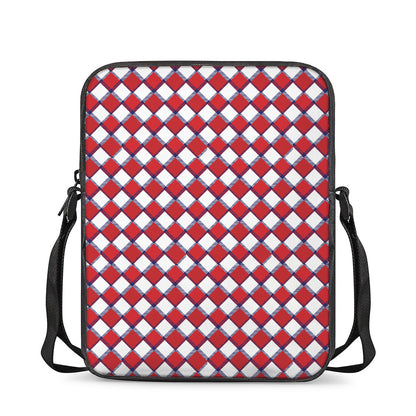 Fourth of July American Plaid Print Rectangular Crossbody Bag
