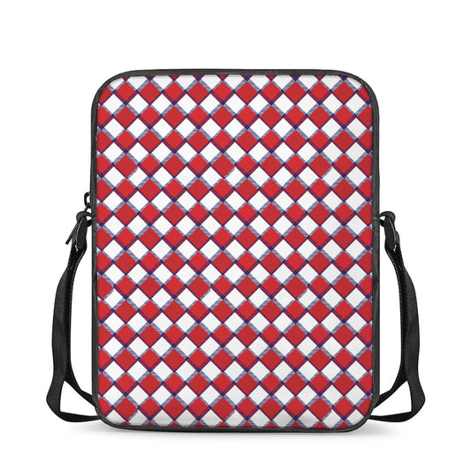 Fourth of July American Plaid Print Rectangular Crossbody Bag