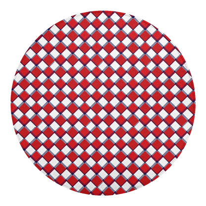 Fourth of July American Plaid Print Round Blanket
