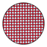 Fourth of July American Plaid Print Round Floor Mat