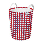 Fourth of July American Plaid Print Round Laundry Basket