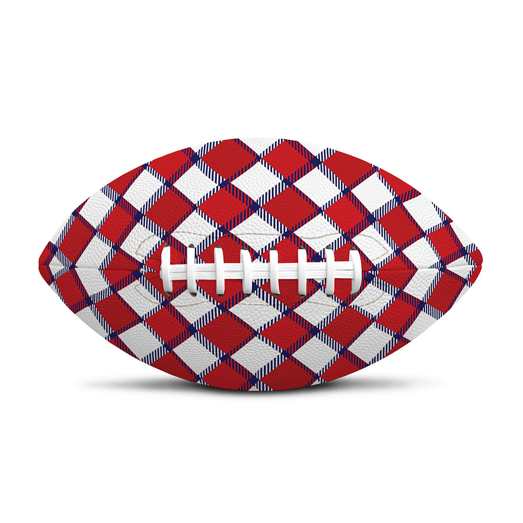 Fourth of July American Plaid Print Rugby Ball
