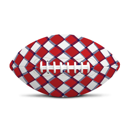 Fourth of July American Plaid Print Rugby Ball