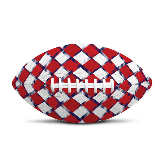 Fourth of July American Plaid Print Rugby Ball