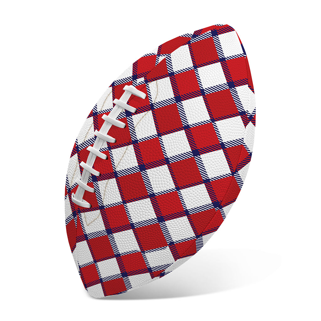 Fourth of July American Plaid Print Rugby Ball