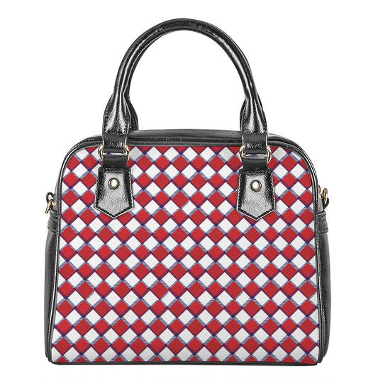 Fourth of July American Plaid Print Shoulder Handbag
