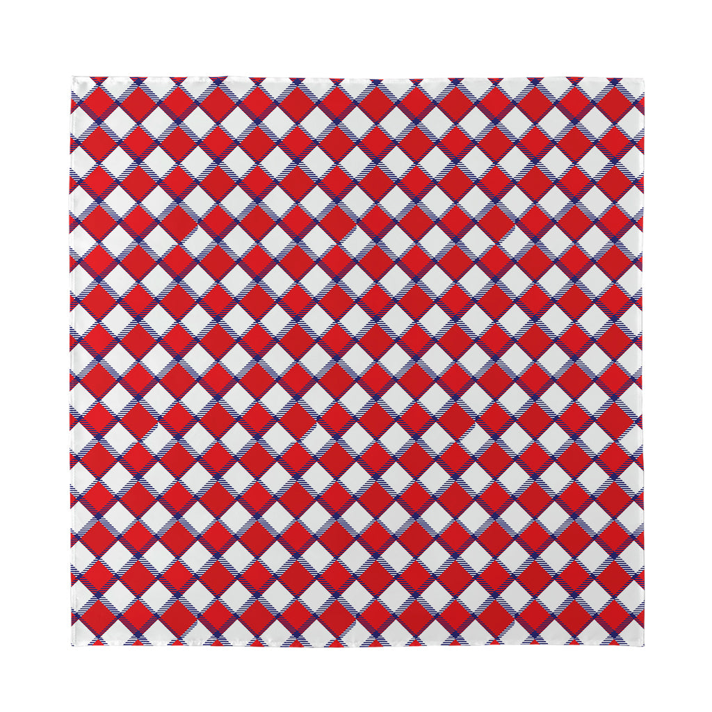 Fourth of July American Plaid Print Silk Bandana