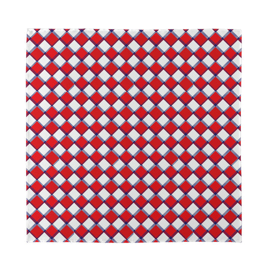 Fourth of July American Plaid Print Silk Bandana