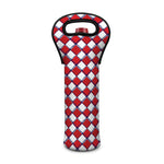 Fourth of July American Plaid Print Single Neoprene Wine Tote