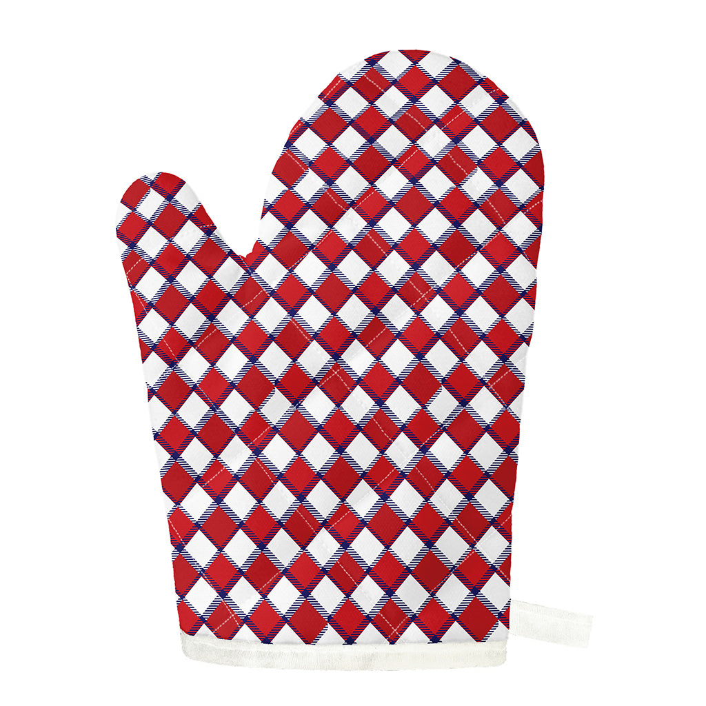 Fourth of July American Plaid Print Single Oven Mitt