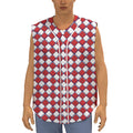 Fourth of July American Plaid Print Sleeveless Baseball Jersey