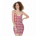 Fourth of July American Plaid Print Sleeveless Bodycon Dress