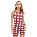 Fourth of July American Plaid Print Sleeveless One Piece Swimsuit