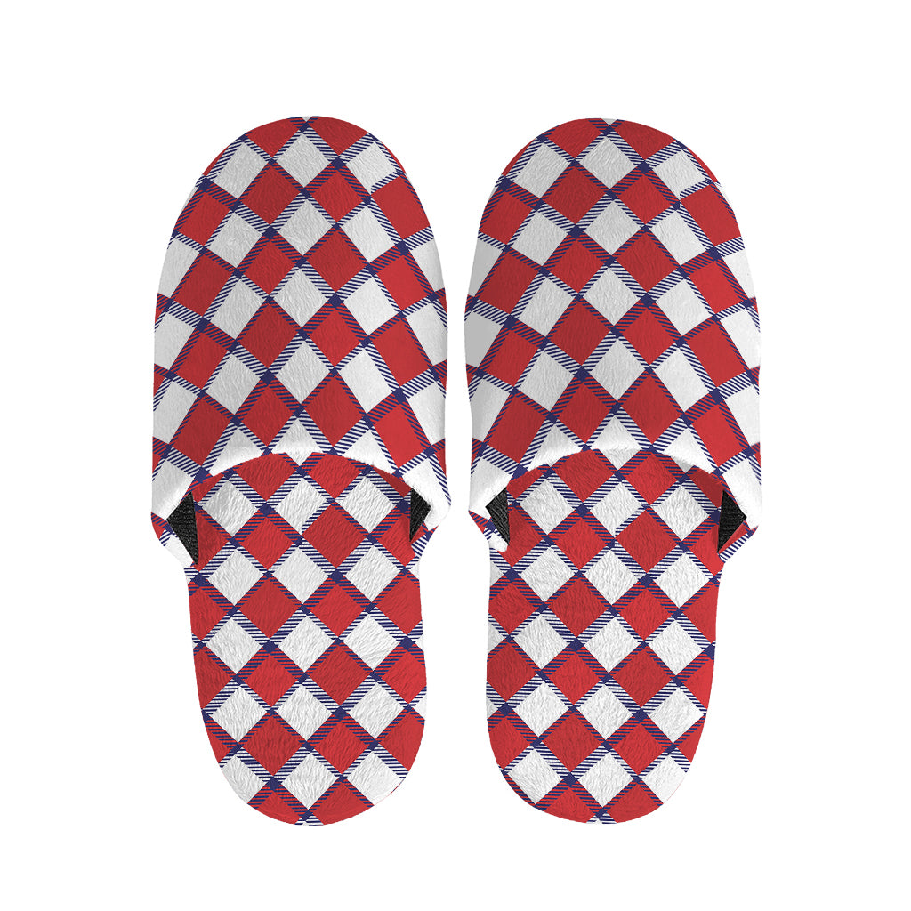 Fourth of July American Plaid Print Slippers