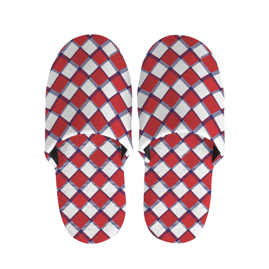 Fourth of July American Plaid Print Slippers