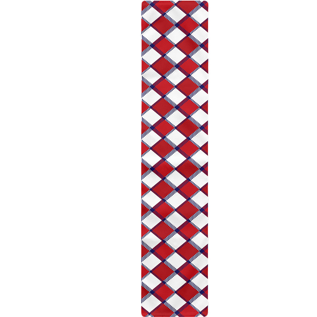 Fourth of July American Plaid Print Table Runner