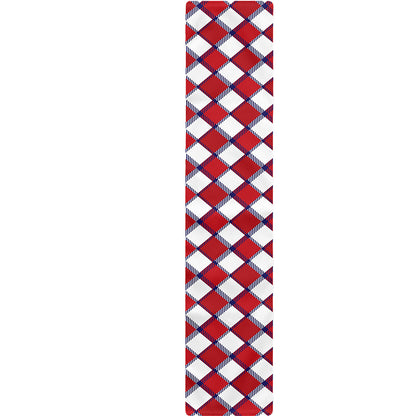 Fourth of July American Plaid Print Table Runner